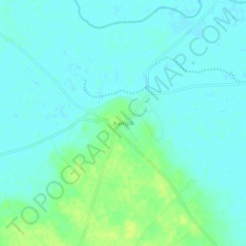 Mapa topográfico Kampil, altitud, relieve