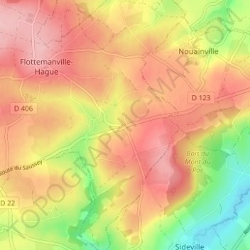 Mapa topográfico Le Saussey, altitud, relieve