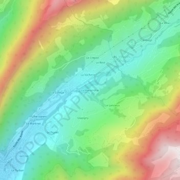 Mapa topográfico La Maisondraz, altitud, relieve