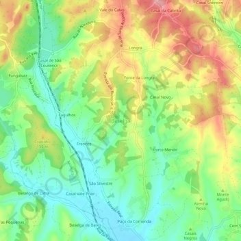 Mapa topográfico Beselga, altitud, relieve