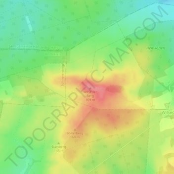 Mapa topográfico Wilseder Berg, altitud, relieve