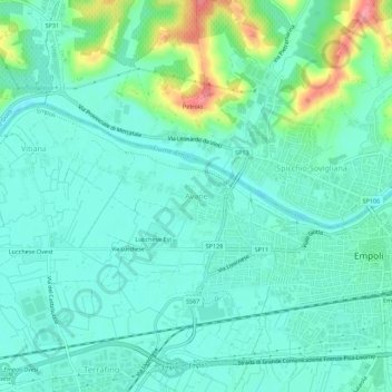 Mapa topográfico Avane, altitud, relieve