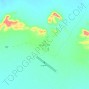 Mapa topográfico Djugerari, altitud, relieve