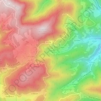 Mapa topográfico La Valette, altitud, relieve