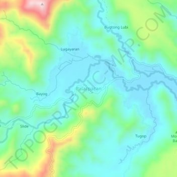 Mapa topográfico Palacpacan, altitud, relieve