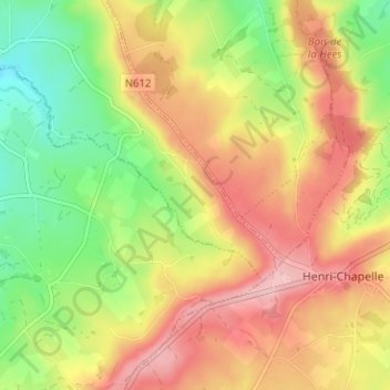 Mapa topográfico Birven, altitud, relieve