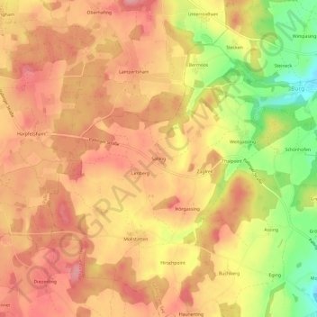 Mapa topográfico Salling, altitud, relieve