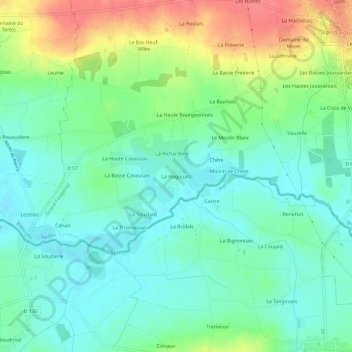 Mapa topográfico La Hagouais, altitud, relieve
