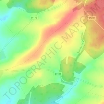Mapa topográfico La Patronne, altitud, relieve