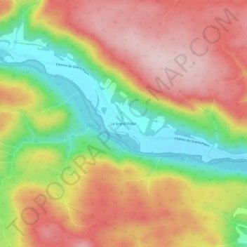 Mapa topográfico Le Grand-Platin, altitud, relieve