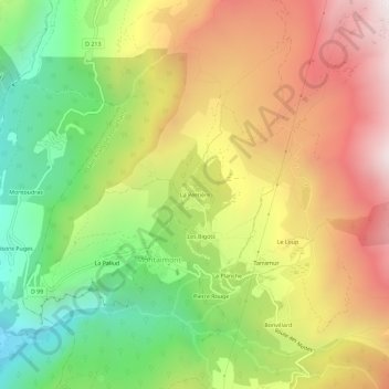 Mapa topográfico La Perrière, altitud, relieve