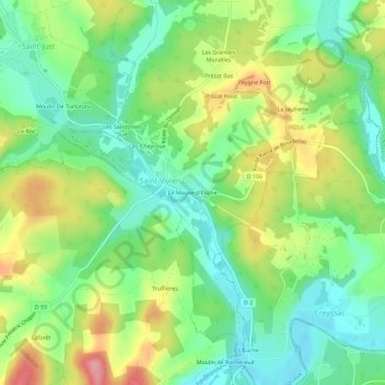 Mapa topográfico Le Mayne d'Euche, altitud, relieve