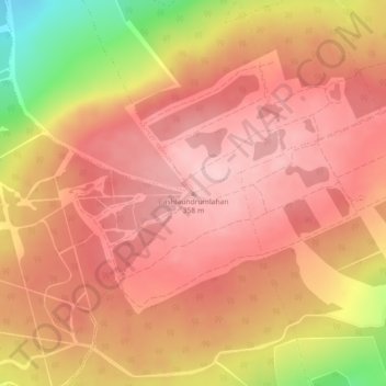 Mapa topográfico Cashlaundrumlahan, altitud, relieve