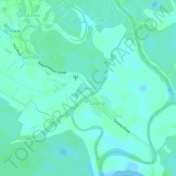 Mapa topográfico Perez, altitud, relieve