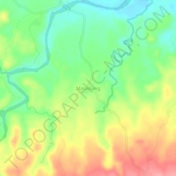 Mapa topográfico Matanlang, altitud, relieve