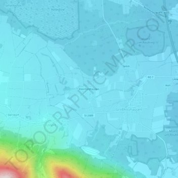 Mapa topográfico Kleinholzhausen, altitud, relieve