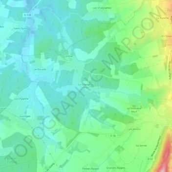 Mapa topográfico La Grange du Pin, altitud, relieve
