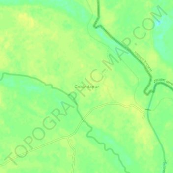 Mapa topográfico Gobindapur, altitud, relieve