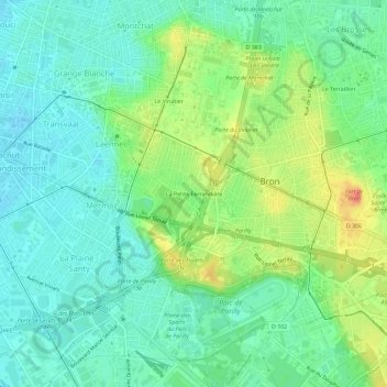 Mapa topográfico La Petite Ferrandière, altitud, relieve