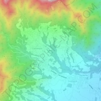 Mapa topográfico Pianassa, altitud, relieve