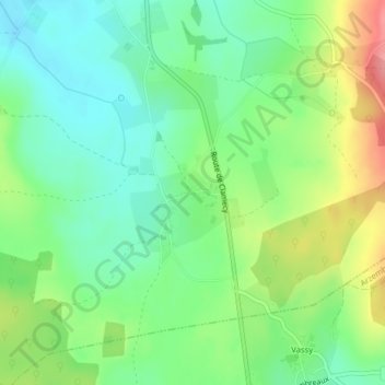Mapa topográfico Thouez, altitud, relieve