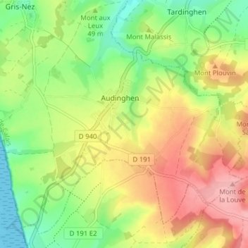 Mapa topográfico Todincthun, altitud, relieve