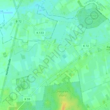 Mapa topográfico Neuemoor, altitud, relieve
