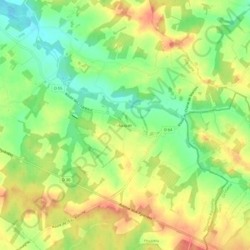 Mapa topográfico Toupier, altitud, relieve