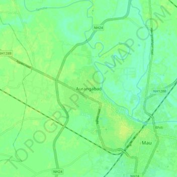 Mapa topográfico Aurangabad, altitud, relieve