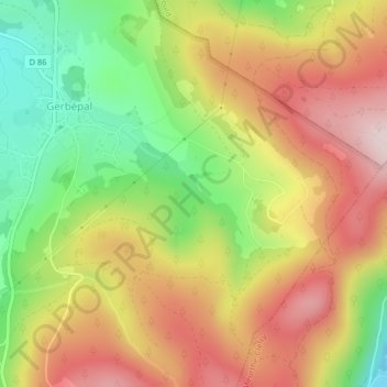 Mapa topográfico L'Epaxe, altitud, relieve