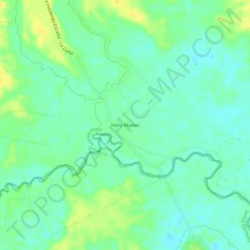 Mapa topográfico Hato Nuevo, altitud, relieve