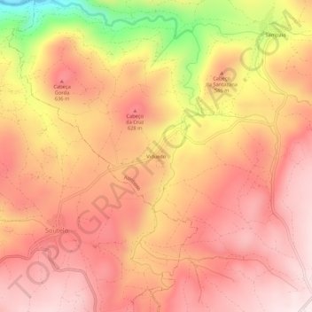 Mapa topográfico Viduedo, altitud, relieve