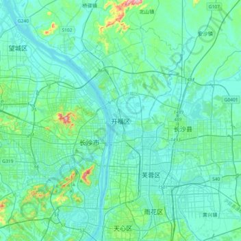 Mapa topográfico Kaifu, altitud, relieve