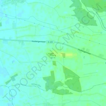 Mapa topográfico Oberg, altitud, relieve