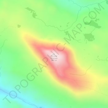 Mapa topográfico Canisp, altitud, relieve