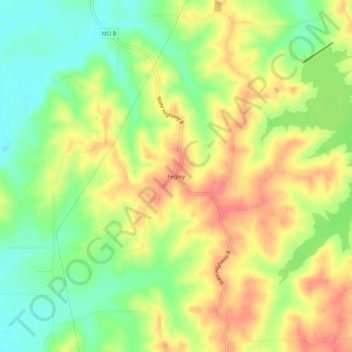 Mapa topográfico Fegley, altitud, relieve