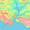 Mapa topográfico Salcombe, altitud, relieve