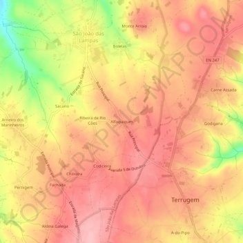 Mapa topográfico Alfaquiques, altitud, relieve