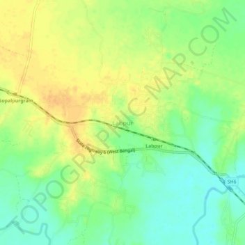 Mapa topográfico Labpur, altitud, relieve