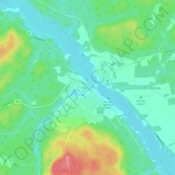 Mapa topográfico Elk Lake, altitud, relieve