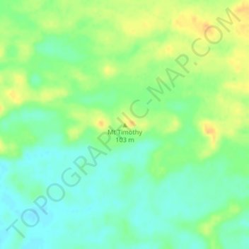 Mapa topográfico Mt Timothy, altitud, relieve