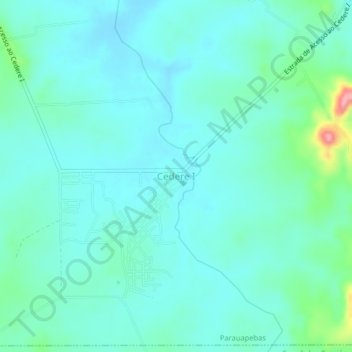 Mapa topográfico Cedere I, altitud, relieve