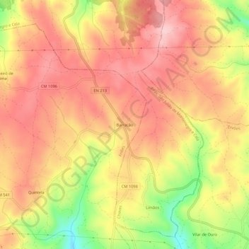 Mapa topográfico Barracão, altitud, relieve