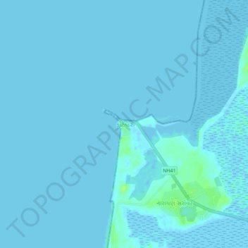 Mapa topográfico Koteshwar, altitud, relieve