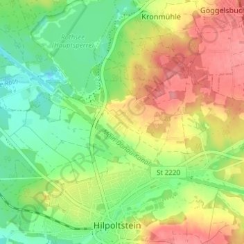 Mapa topográfico Heuberg, altitud, relieve
