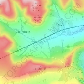 Mapa topográfico Barber Booth, altitud, relieve