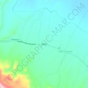 Mapa topográfico Hatillo, altitud, relieve