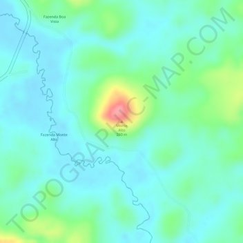 Mapa topográfico Monte Alto, altitud, relieve