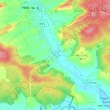 Mapa topográfico Einöd, altitud, relieve