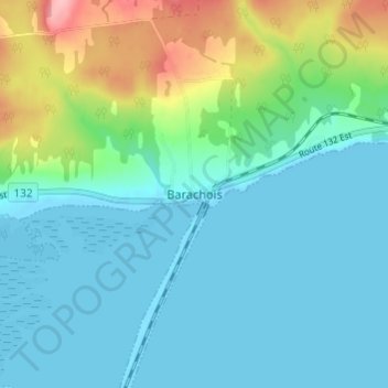 Mapa topográfico Barachois, altitud, relieve